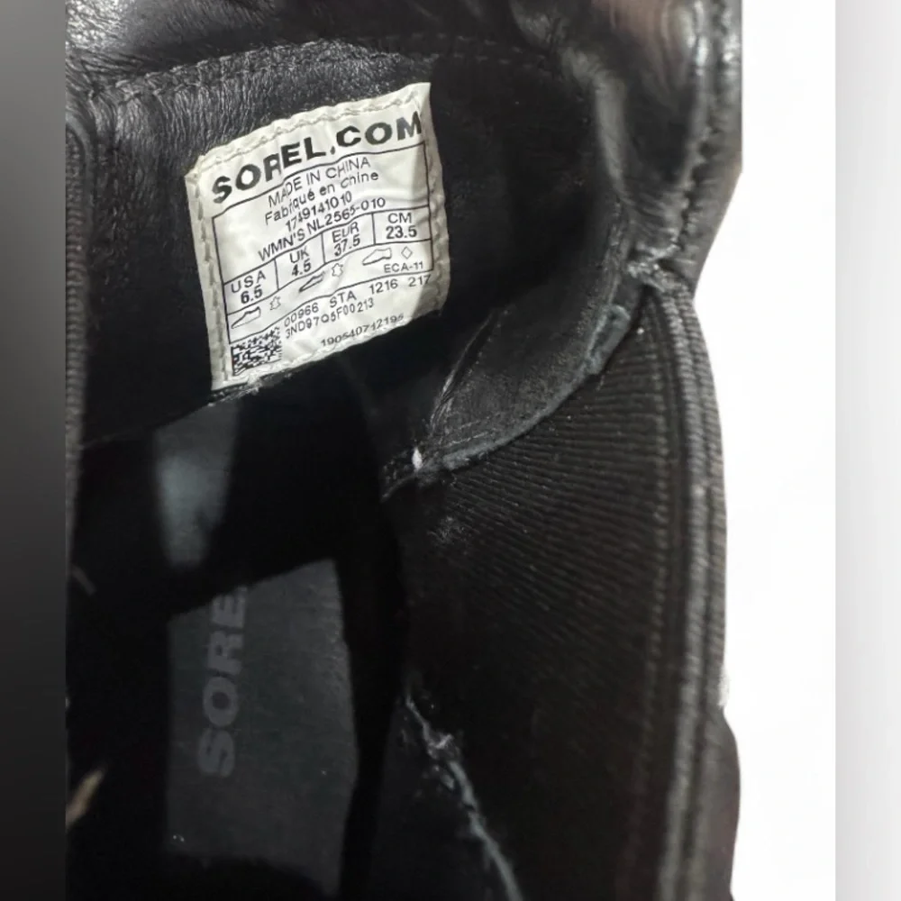 Sorel After Hours Black Wedge Ankle Boots Size 6.5